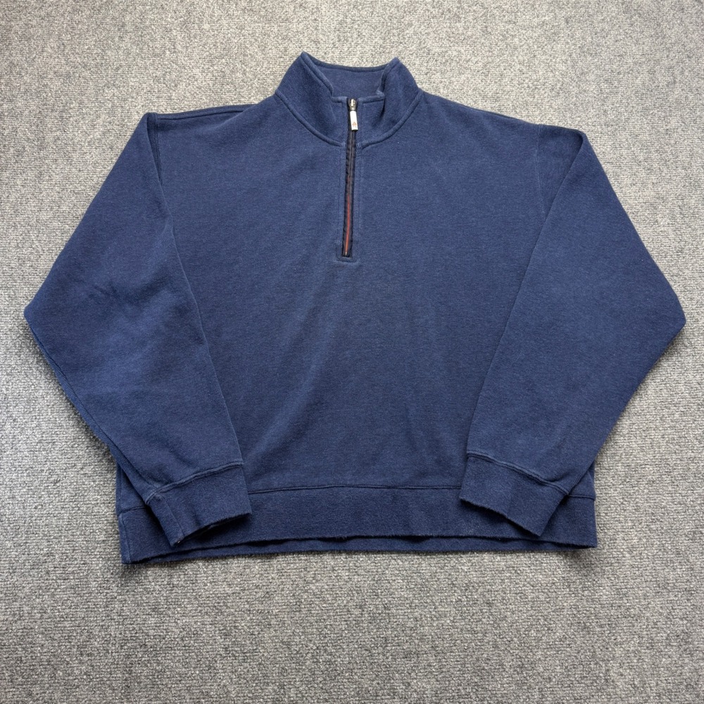 Orvis Mens XL Quarter Zip Sweatshirt Navy Blue Fly Fishing Pullover 1493